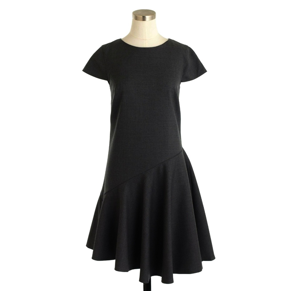 J. Crew Flounce Dress in Super 120s Wool, Size 6P